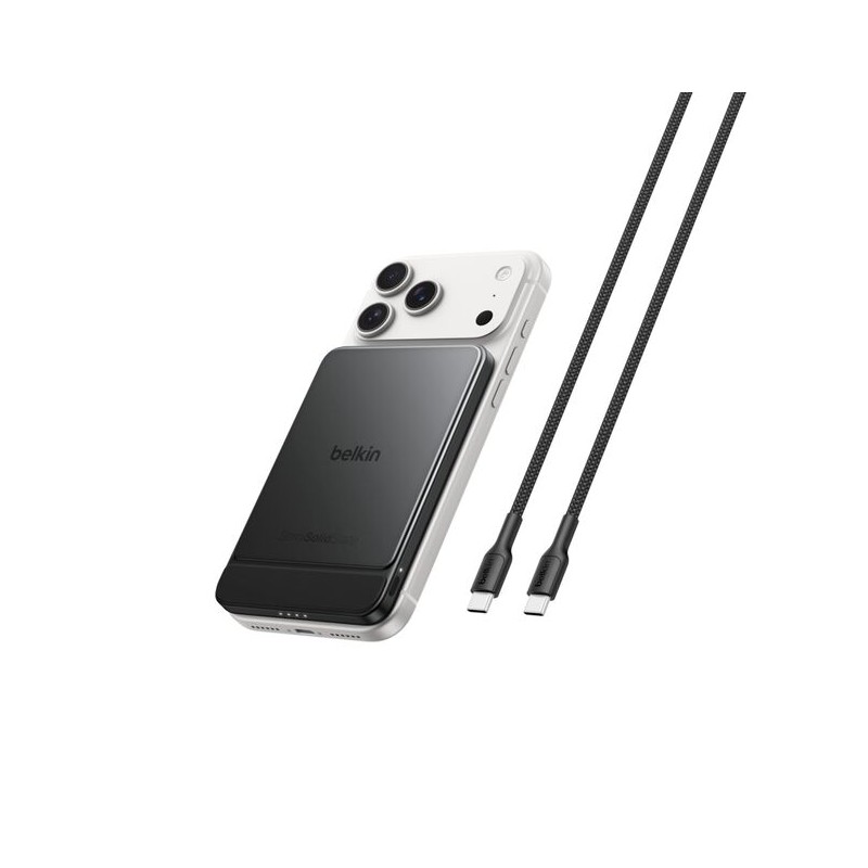 BELKIN Solid State 5k Qi2 15w PD20w Magnetic display Powerbank Black metallic
