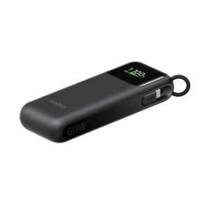 BELKIN ULTRACHARGE 11k PD60w Smart Display Power Bank with Retractable USB-C Cable Black