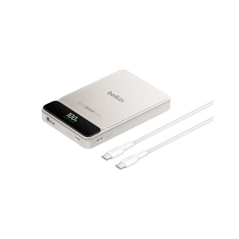 BELKIN Solid State 10k PD60w display Powerbank Sand metallic