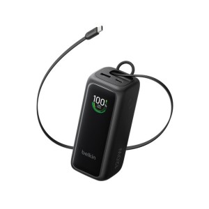 BELKIN ULTRACHARGE 22k PD120w Smart Display Power Bank with Retractable USB-C Cable Black