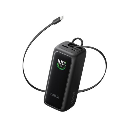 BELKIN ULTRACHARGE 22k PD120w Smart Display Power Bank with Retractable USB-C Cable Black