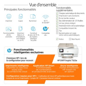 HP ENVY Inspire 7920e AIO Printer A jet d'encre thermique A | JDB-Info