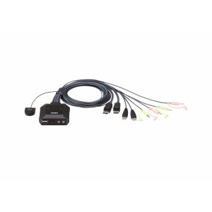 ATEN CS22DP-AT commutateur écran, clavier et souris Noir | JDB-Info