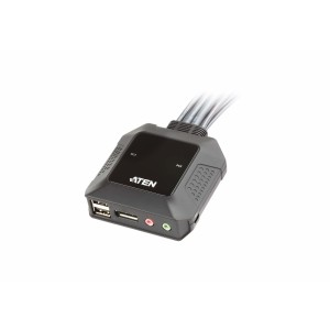 ATEN CS22DP-AT commutateur écran, clavier et souris Noir | JDB-Info