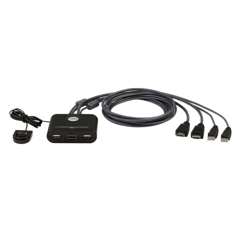 ATEN CS22HF commutateur écran, clavier et souris Noir | JDB-Info