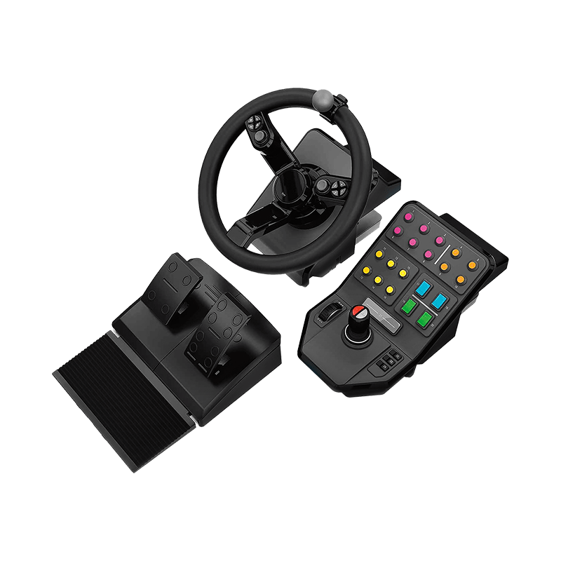 LOGITECH Heavy Equipment G-Series wheel and pedals set wired for PC