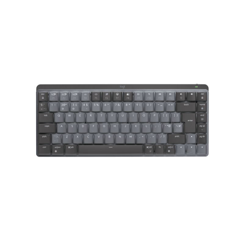 LOGITECH MX Mechanical Mini Minimalist Wireless Illuminated Keyboard - GRAPHITE - (UK) - 2.4GHZ/BT - N/A - EMEA - TACTILE