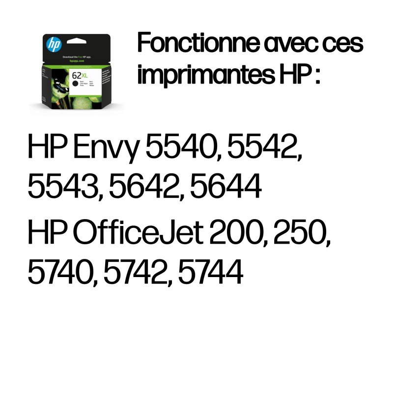 HP 62XL cartouche d'encre noire grande capacité authentique | JDB-Info