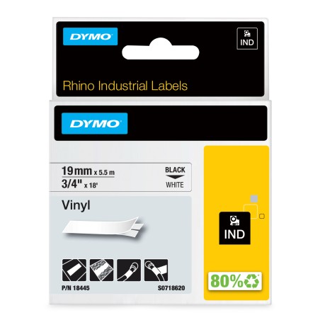 DYMO 19mm RHINO Coloured Vinyl ruban d'étiquette D1 | JDB-Info