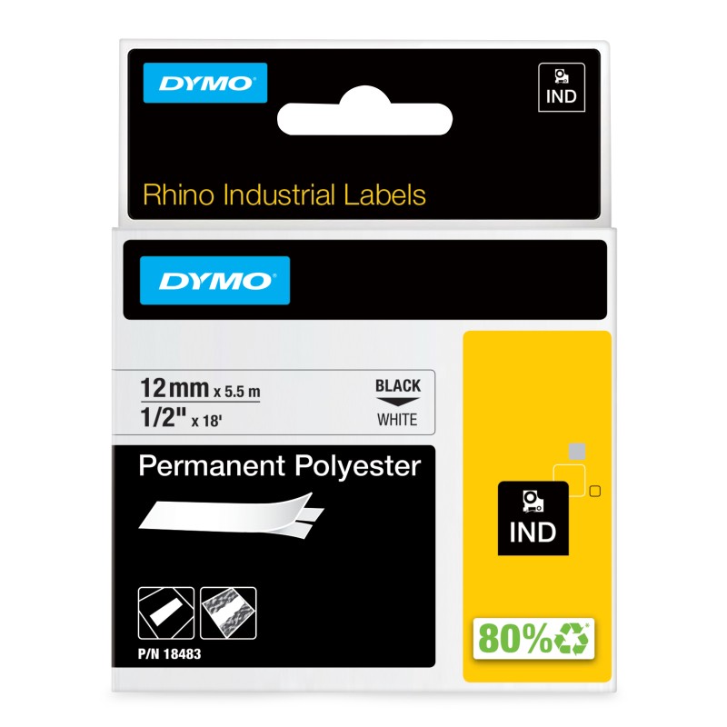 DYMO 18483 ruban d'étiquette Noir sur blanc | JDB-Info