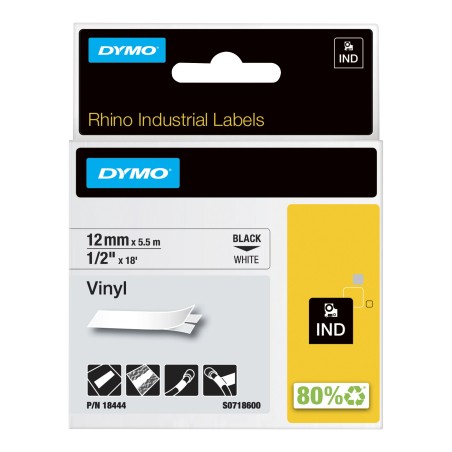 DYMO 12mm RHINO Coloured vinyl ruban d'étiquette D1 | JDB-Info