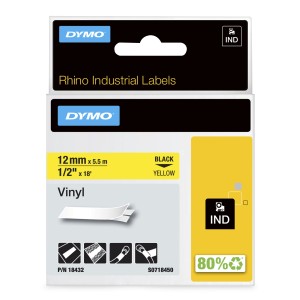 DYMO 18432 ruban d'étiquette Noir sur jaune | JDB-Info