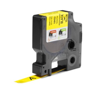 DYMO 18432 ruban d'étiquette Noir sur jaune | JDB-Info