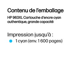 HP 963XL Cartouche d'encre cyan authentique, grande capacit | JDB-Info