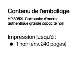 HP 305XL Cartouche d'encre authentique grande capacité noir | JDB-Info