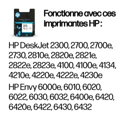 HP Cartouche d’encre trois couleurs 305 authentique | JDB-Info