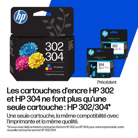 HP 302/304 Cartouche d’encre trois couleurs authentique | JDB-Info