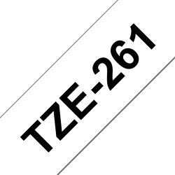 Brother TZE-261 ruban d'étiquette Noir sur blanc TZ | JDB-Info