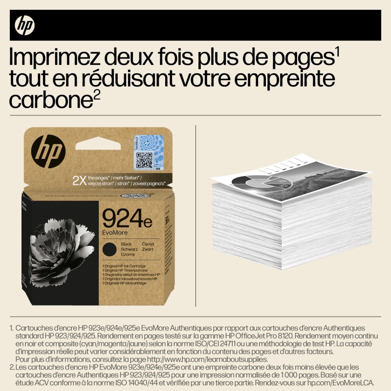 HP 924e Cartouche d’encre authentique Noir EvoMore | JDB-Info