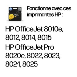 HP 912XL Cartouche d'encre jaune authentique, grande capaci | JDB-Info