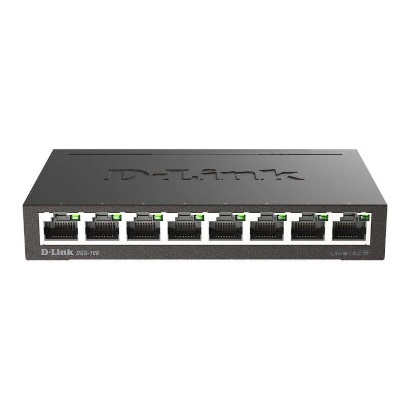 D-Link DGS-108 Non-géré L2 Gigabit Ethernet (10/100/1000) N | JDB-Info