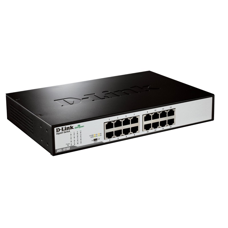 D-Link DGS-1016D/E commutateur réseau Non-géré Noir, Métall | JDB-Info