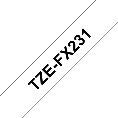 Brother TZE-FX231 ruban d'étiquette Noir sur blanc TZ | JDB-Info