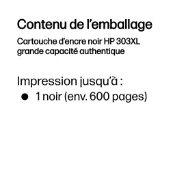 HP Cartouche d’encre noir 303XL grande capacité authentique | JDB-Info