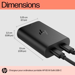 HP Chargeur pour ordinateur portable 65 W GaN USB-C | JDB-Info