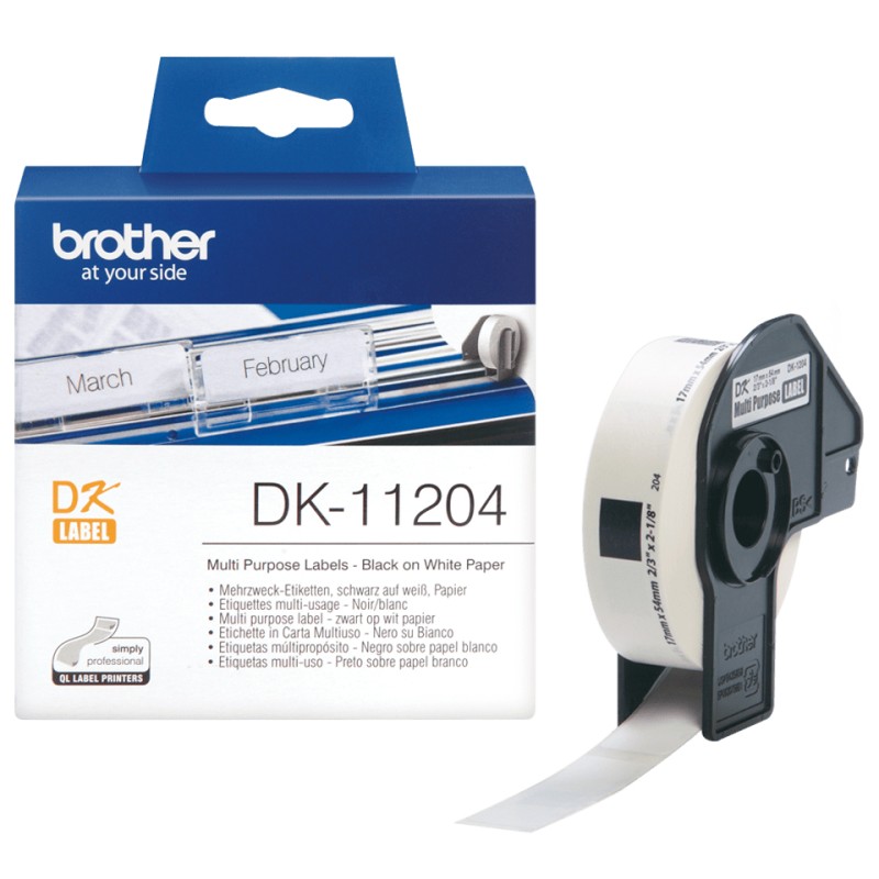 Brother DK-11204 - Rouleau d'étiquettes original – Noir sur | JDB-Info