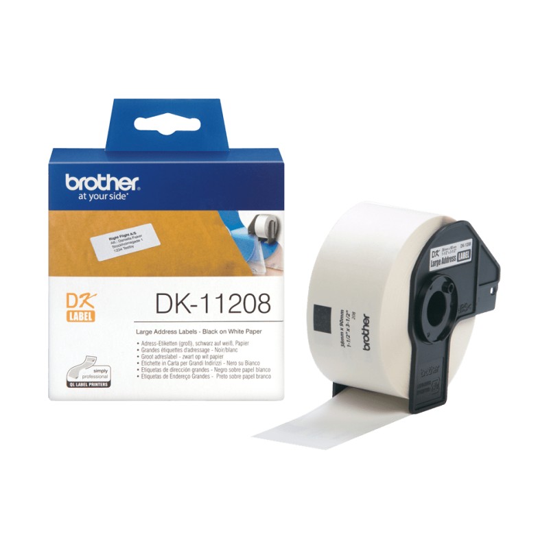 Brother DK-11208 - Rouleau d'étiquettes original – Noir sur | JDB-Info