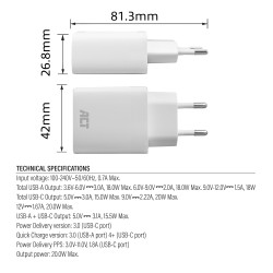 ACT AC2122 chargeur d'appareils mobiles Universel Blanc Sec | JDB-Info