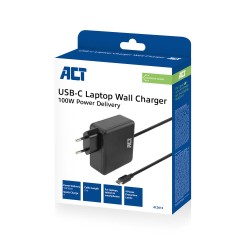 ACT Chargeur mural USB-C pour ordinateur portable 100 W ave | JDB-Info