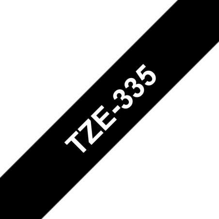 Brother TZE-335 ruban d'étiquette Blanc sur noir TZ | JDB-Info