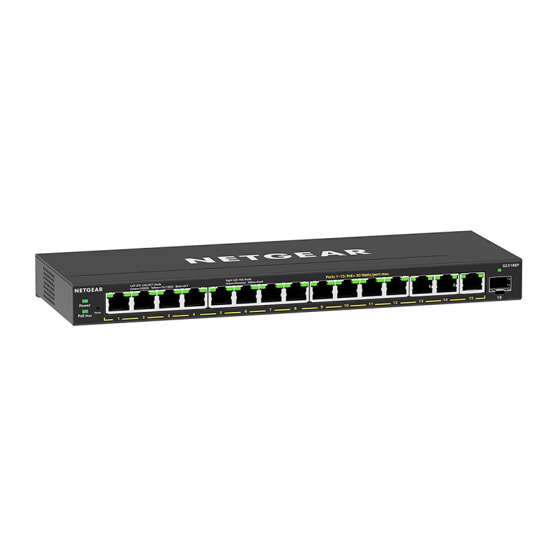 NETGEAR GS316EP Géré Gigabit Ethernet (10/100/1000) Connexi | JDB-Info