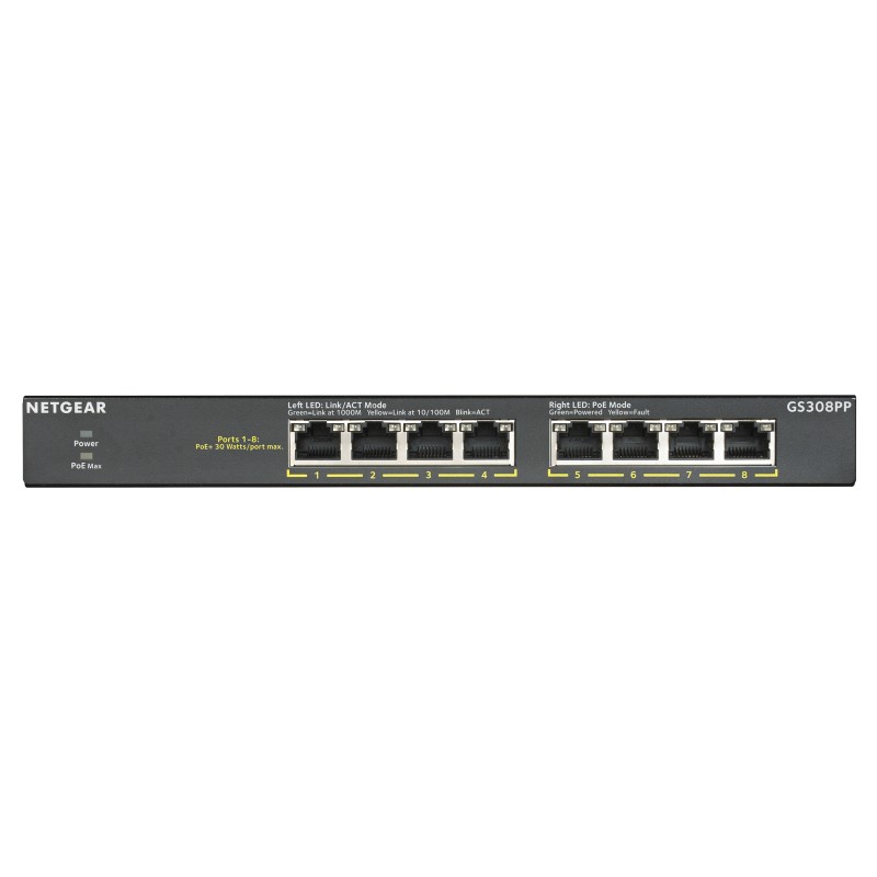 NETGEAR GS308PP Non-géré Gigabit Ethernet (10/100/1000) Con | JDB-Info