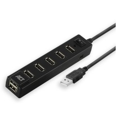 ACT AC6215 hub & concentrateur USB 2.0 480 Mbit/s Noir | JDB-Info