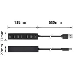 ACT AC6215 hub & concentrateur USB 2.0 480 Mbit/s Noir | JDB-Info
