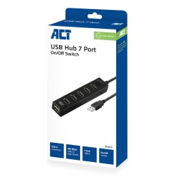 ACT AC6215 hub & concentrateur USB 2.0 480 Mbit/s Noir | JDB-Info