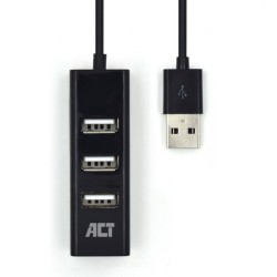 ACT AC6205 hub & concentrateur USB 2.0 480 Mbit/s Noir | JDB-Info