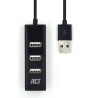 ACT AC6205 hub & concentrateur USB 2.0 480 Mbit/s Noir | JDB-Info