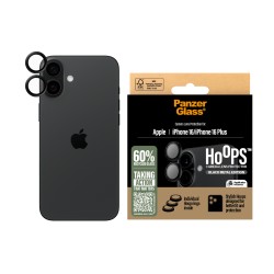 PanzerGlass ® Hoops® Camera Lens Protector Black iPhone 16 | JDB-Info