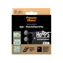 PanzerGlass ® Hoops® Camera Lens Protector Black iPhone 16 | JDB-Info
