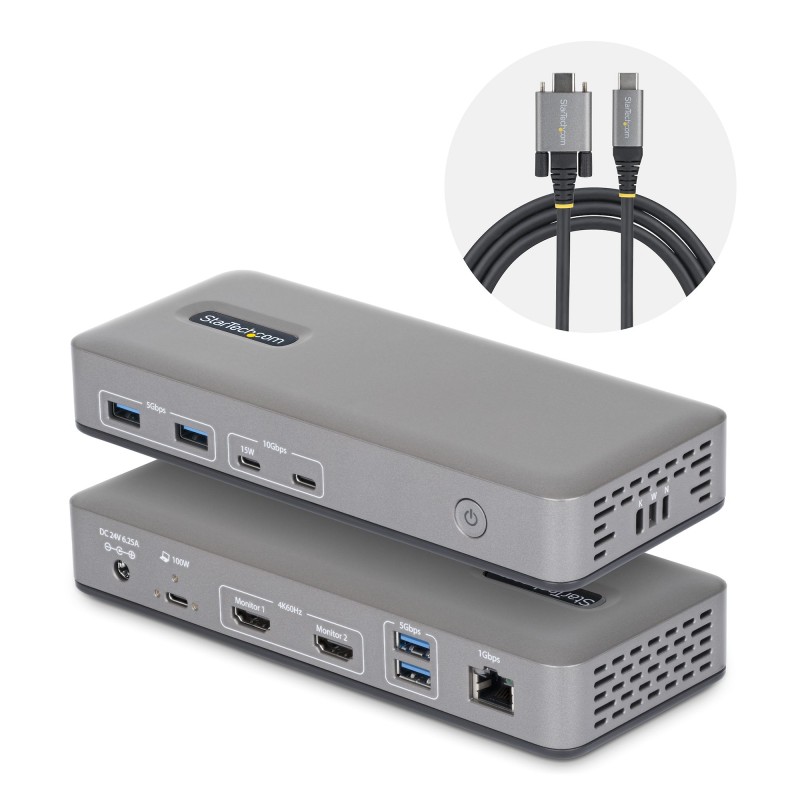 StarTech.com Station d'Accueil USB-C pour Deux Écrans, Deux | JDB-Info