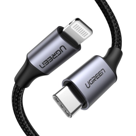 Ugreen 60759 câble de téléphone portable Noir, Argent 1 m U | JDB-Info