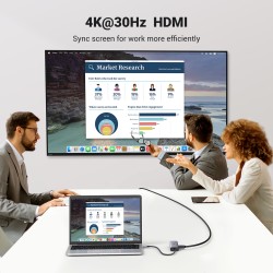 Ugreen USB-C to 2*USB3.0+HDMI+RJ 45+SD&TF+PD port Hub | JDB-Info