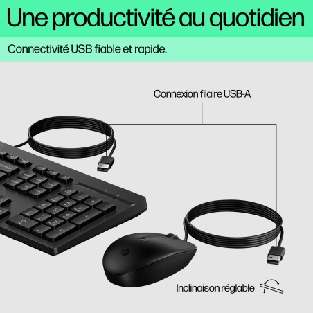 HP Ensemble combiné clavier et souris filaires 225 | JDB-Info